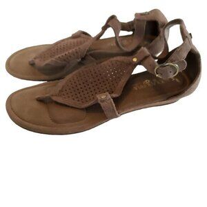 UGG Koolaburra Briona‎ Leather Wedge Womens Shoes Size 7 Tan Pre-Owned